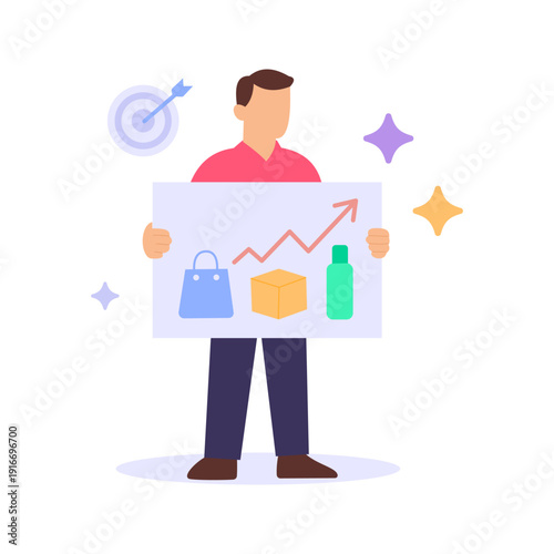 Crafting Value, creating compelling propositions for customers, Flat vector character illustration