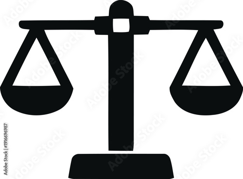 Scales of Justice Icon Vector, Law and Legal Balance Symbol