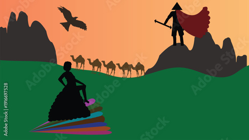  A beautiful painting vector illustration