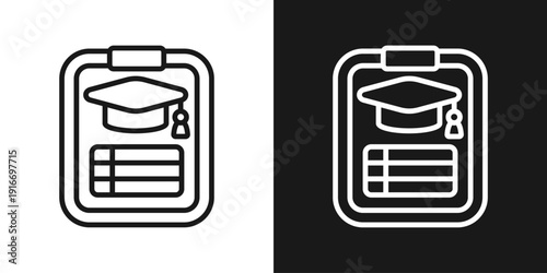 Student Profile Icon In Black And White Line Style