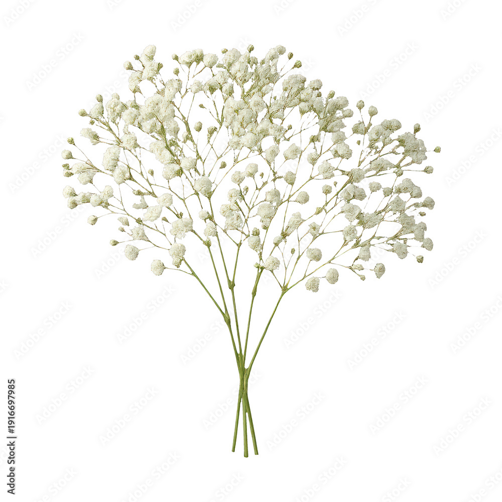 Fototapeta premium PNG Delicate white baby's breath bouquet.