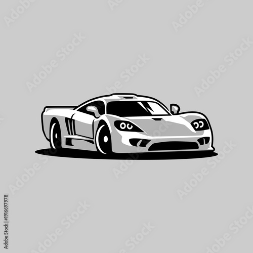 legend Super car vector on gray background. use for logo or illustration