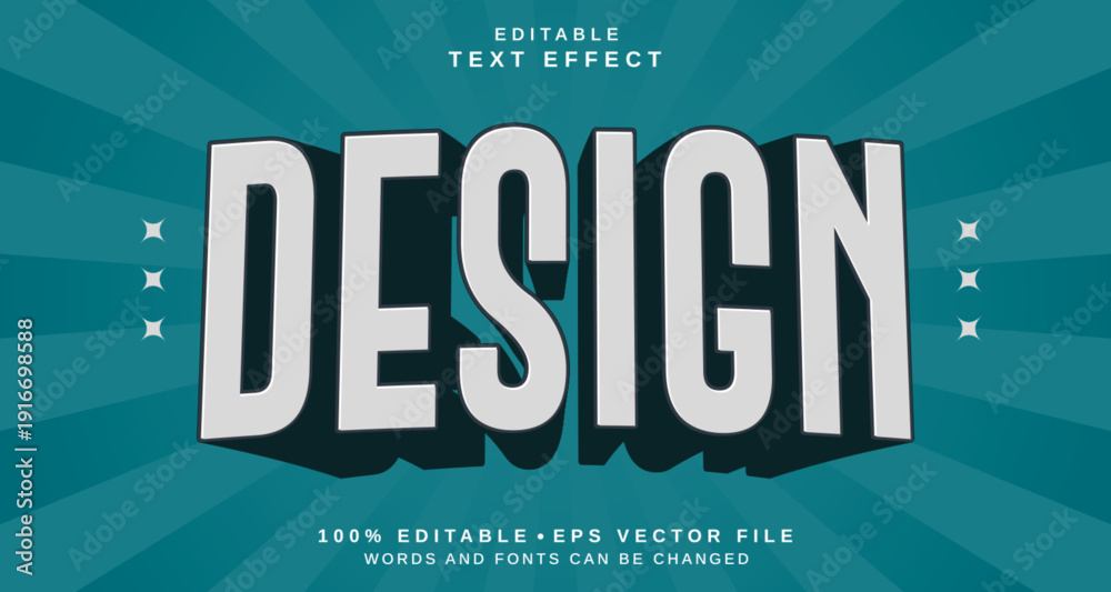 Naklejka premium Editable text style effect - Design text style theme.