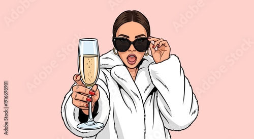 A vibrant autumnal scene featuring seasonal elements, arranged centrally, viewed from directly above in a flat illustration style