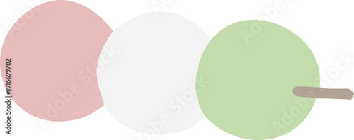 花見団子のベクターイラスト　春の和菓子・三色団子のかわいい手描き風素材