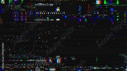 VHS Glitch Screen Effect. Abstract Technology Background