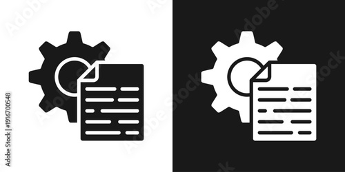 Education System Icon In Black And White Glyph Style