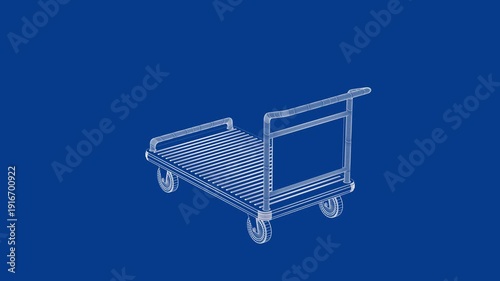 Wallpaper Mural 3D wire-frame model of airport baggage cart Torontodigital.ca