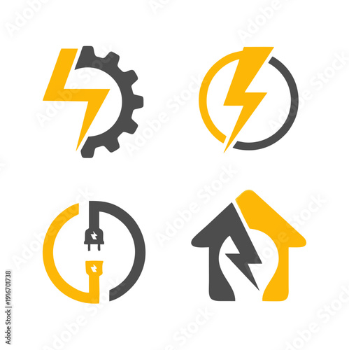 Electrical power energy logo collection.