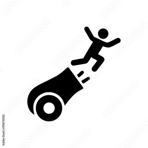 Circus Human Cannonball Stunt Icon
