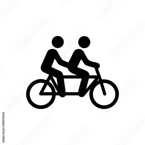 Tandem Bicycle Riding Fun Icon