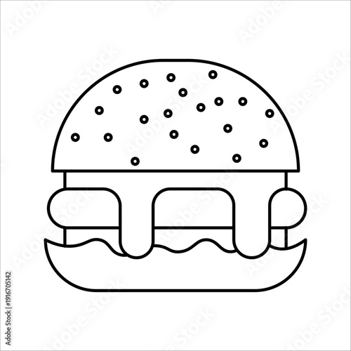 Hamburger Line Icon. Editable Stroke. Pixel Perfect. vector