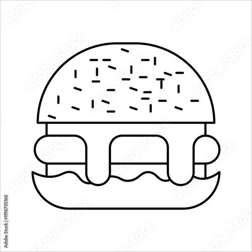 Hamburger Line Icon. Editable Stroke. Pixel Perfect. vector