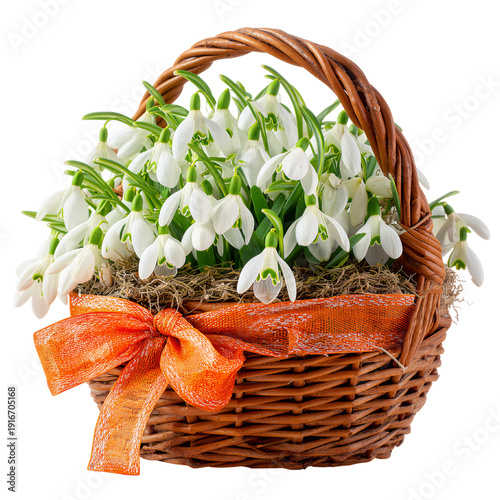 Wallpaper Mural Beautiful Basket of Snowdrop Flowers Arrangement Torontodigital.ca