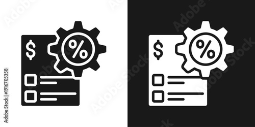 Budget Settings Icon In Black And White Glyph Style
