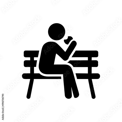 Relaxing On Park Bench Icon