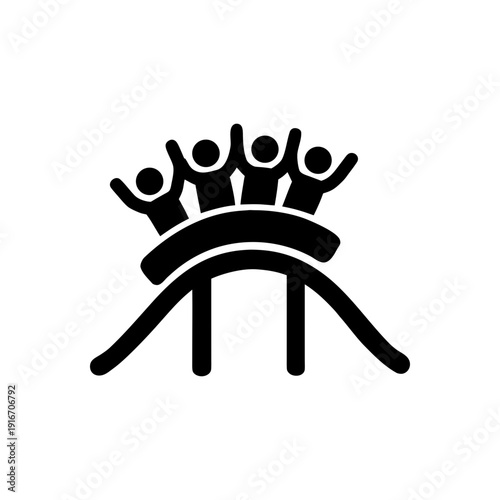 Group Roller Coaster Excitement Icon