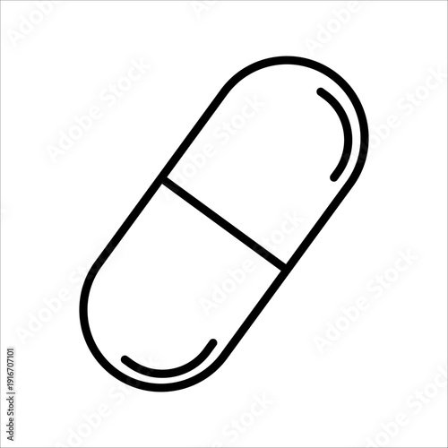 Capsule icon line style transparent