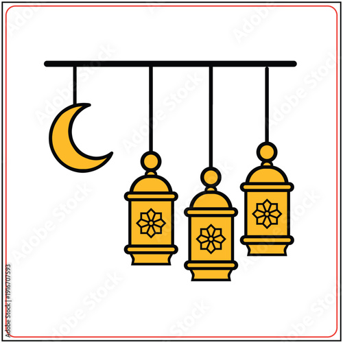 Elegant Ramadan Lantern Lights Islamic Festive Decoration Background
