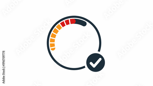 Progress Bar Indicator with Check Mark Symbol.