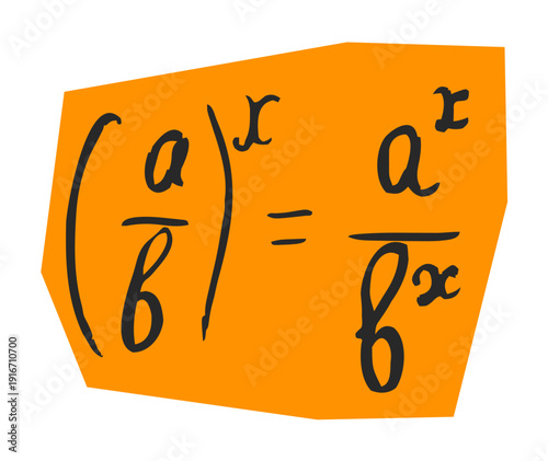 Power and exponent math formula on paper