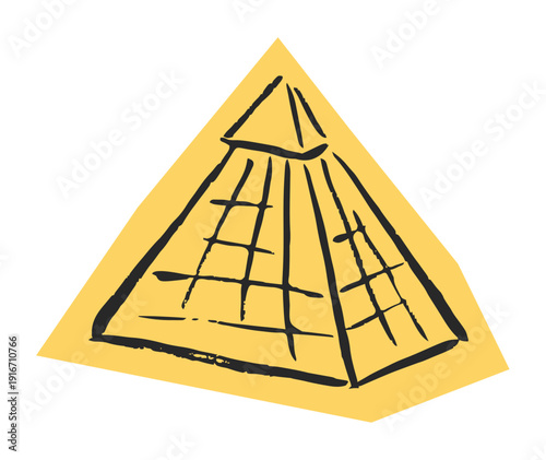 Golden ratio pyramid sketch for sacred geometry