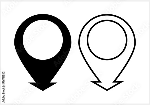 Map pointer icon isolated. GPS location symbol. Vector stock illustration