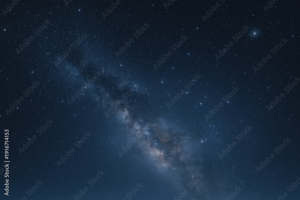 Fototapeta premium Milky Way Galaxy Shines Above in a Stunning Night Sky with Countless Stars and Galactic Core