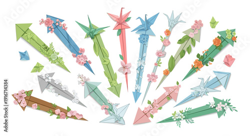 Collection of colorful birthday candles arranged in a fan shape