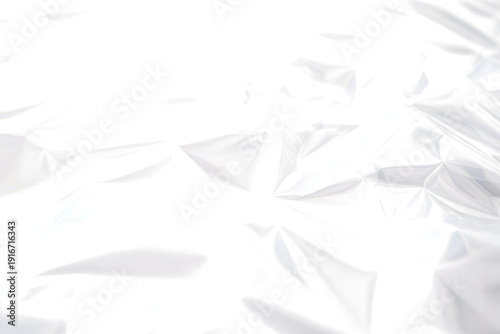 Plastic wrap transparent texture overlay effect. Polyethylene packaging of vinyl wrap or cd cover. Shrink crumpled plastic bag sleeve, package mockup illustration