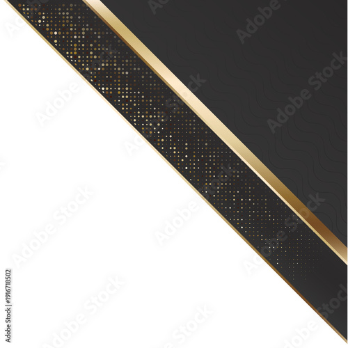 Modern Black Gold Sparkle Diagonal Corner Template Design