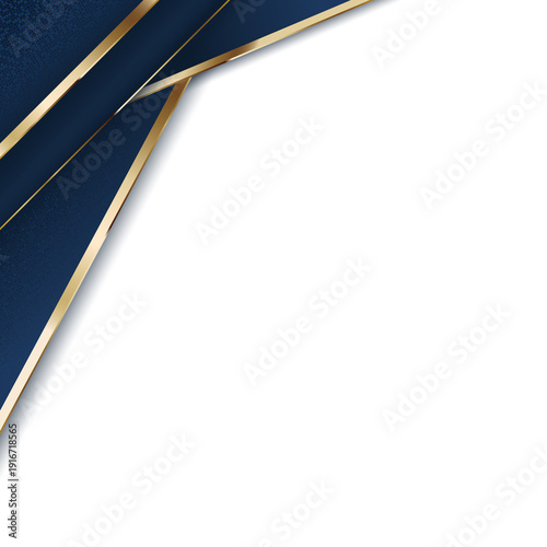 Premium Navy Gold Metallic Glitter Corner Background Frame
