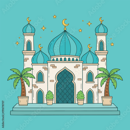 f Doodle Illustration for Islamic Ramadan Theme