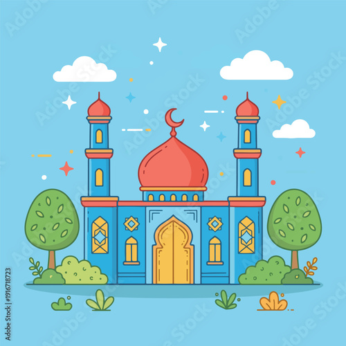 f Doodle Illustration for Islamic Ramadan Theme