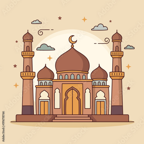 f Doodle Illustration for Islamic Ramadan Theme