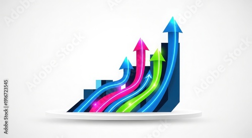 Wallpaper Mural Colorful Arrows Showing Upward Business Growth Torontodigital.ca