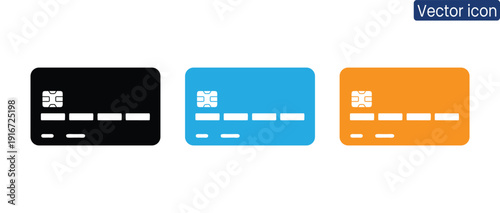 Vibrant credit card icons in black, blue, and orange, perfect for finance and banking concepts, illustrating secure payment methods and modern financial transactions banking applications