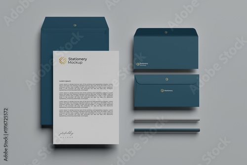 Letterhead and Envelope Mockup Set for Branding Presentation
