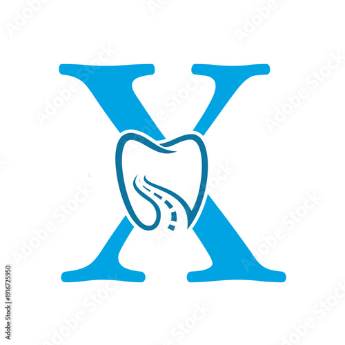  Dental Logo Combine With Letter X Vector Template