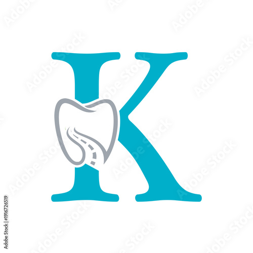  Dental Logo Combine With Letter K Vector Template