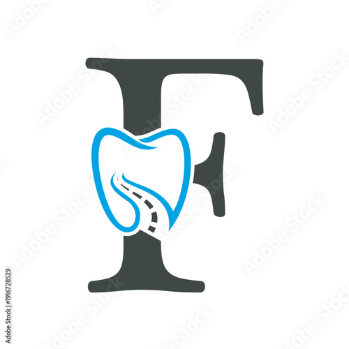  Dental Logo Combine With Letter F Vector Template