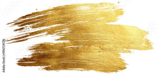 Textured gold brush stroke with light reflecting off metallic surface