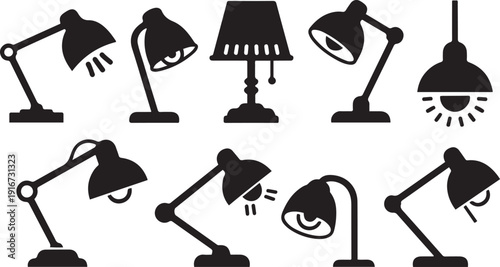 Collection of black desk lamp and a pendant lamp table lamp lighting