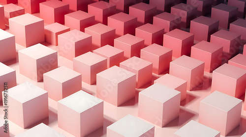 Geometric 3D Cubes Pattern Bold Colors Minimalist