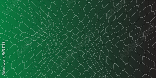 Soccer Ball illuminated green light in the Goal Net. 3D CG. High resolution.