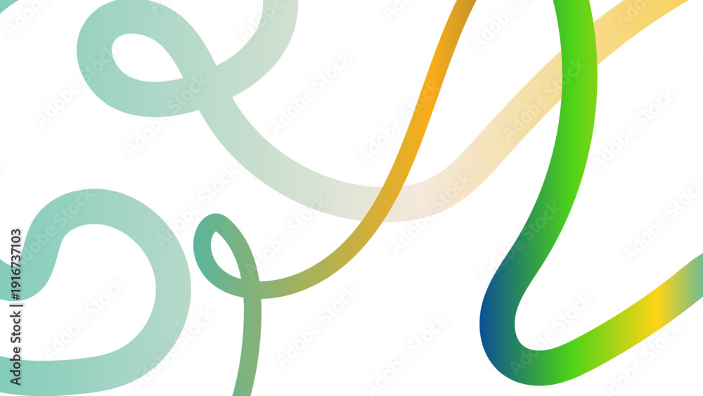Obraz premium Template with colorful gradient squiggles shapes. Colorful squiggles gradient lines design for flyer, poster, cover or banner. Vector illustrations. 