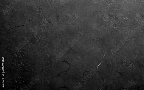 Elegant black background with vintage distressed grunge texture and dark gray charcoal color paint, black stone or concrete wall, black banner. Dark background with grunge texture and worn finish