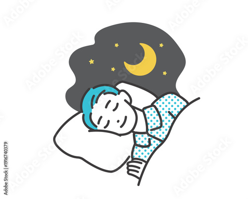 快眠する人物のベクターイラスト素材