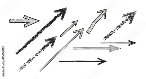 Arrows point directions with various styles and lines in Mix