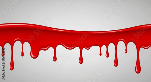 Red liquid drips and flows across a gray background in a smooth motion Mix